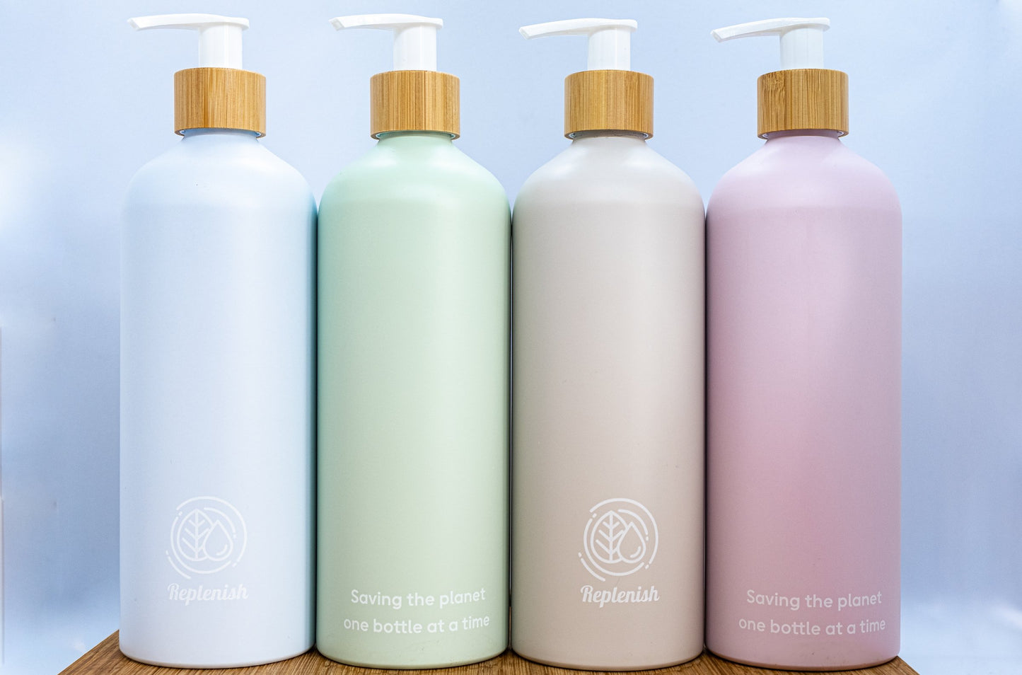 Replenish Bottle with Bamboo Lotion Pump filled with 500ml of Miniml Hand Product