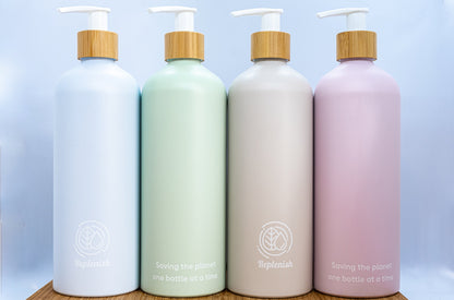 Replenish Bottle with Bamboo Lotion Pump filled with 500ml of Miniml Hand Product